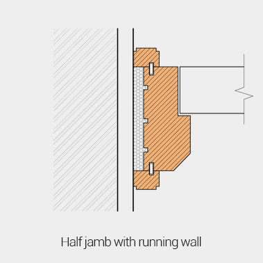 Half jamb with running wall
